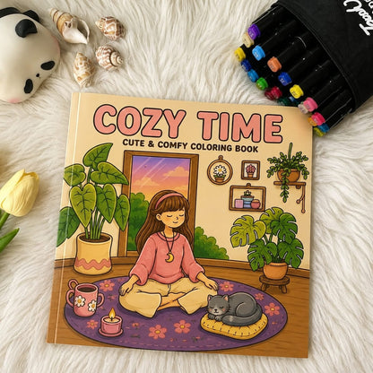 COZY TIME COLORING BOOK FOR ADULTS AND KIDS