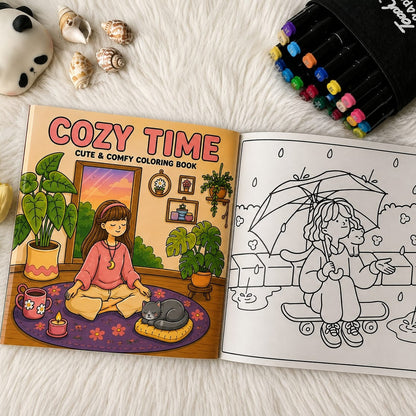 COZY TIME COLORING BOOK FOR ADULTS AND KIDS
